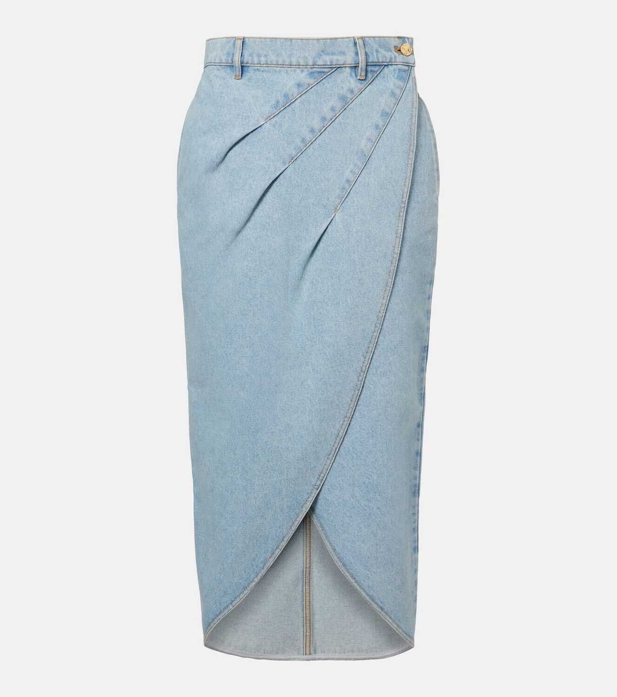 Nina Ricci Draped denim midi skirt