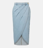 Nina Ricci Draped denim midi skirt