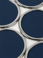 Lorenzi Milano - Set of Six Chrome-Plated, Bamboo and Full-Grain Leather Coasters