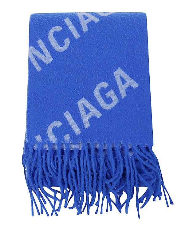Photo: BALENCIAGA - Allover Logo Wool Scarf