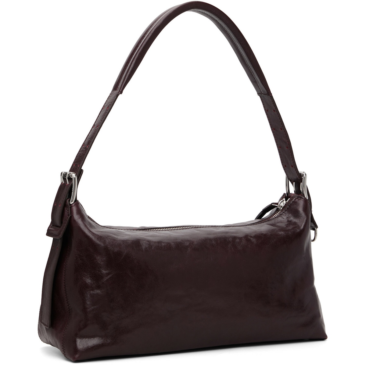 LEMAIRE Burgundy Belted Baguette Bag