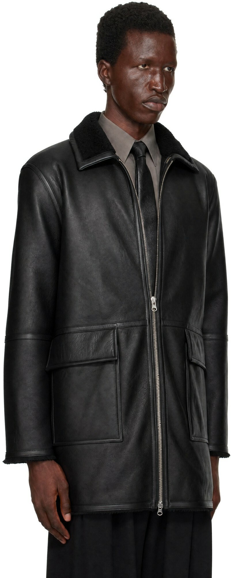 ANOTHER ASPECT Black Another 1.0 Shearling Jacket