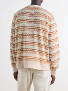 Corridor - Striped Pointelle-Knit Sweater - Orange