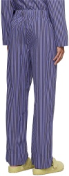 Tekla Blue & Brown Drawstring Pyjama Pants