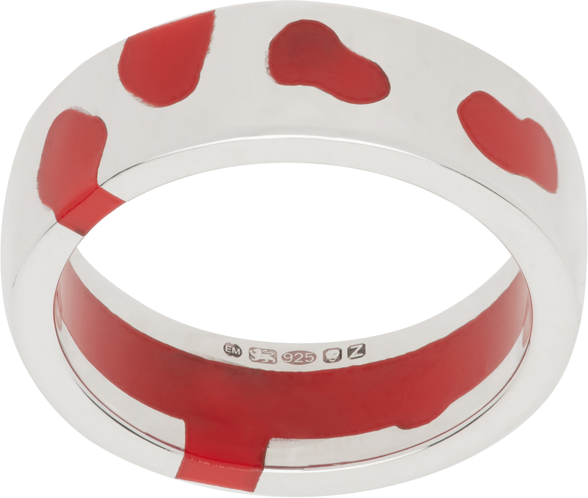 Ellie Mercer Silver & Red Classic Band Ring