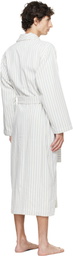 Tekla White & Blue Terry Classic Bathrobe