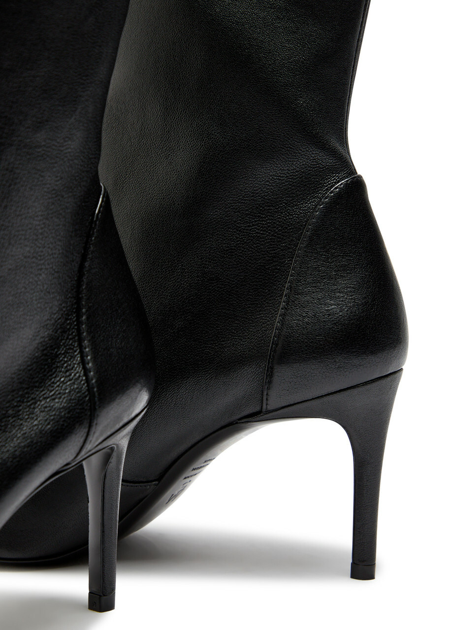 Stuart Weitzman Stuart Power 75 Leather Mid-calf Boots Black
