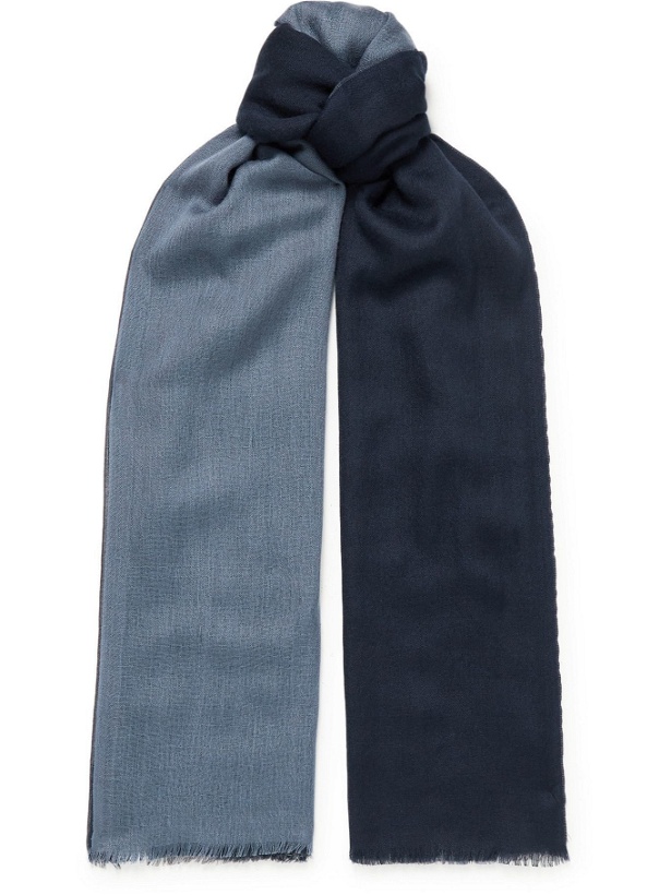 Photo: LORO PIANA - Fringed Colour-Block Cashmere and Silk-Blend Scarf