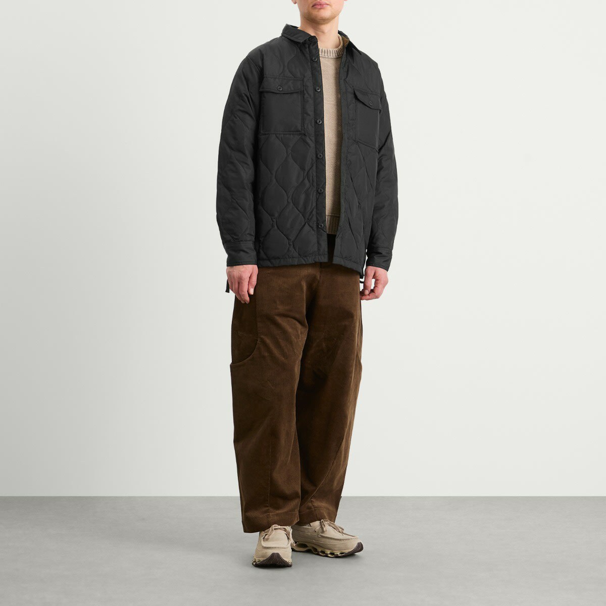 Taion Men's Zip Over Shirt in Black