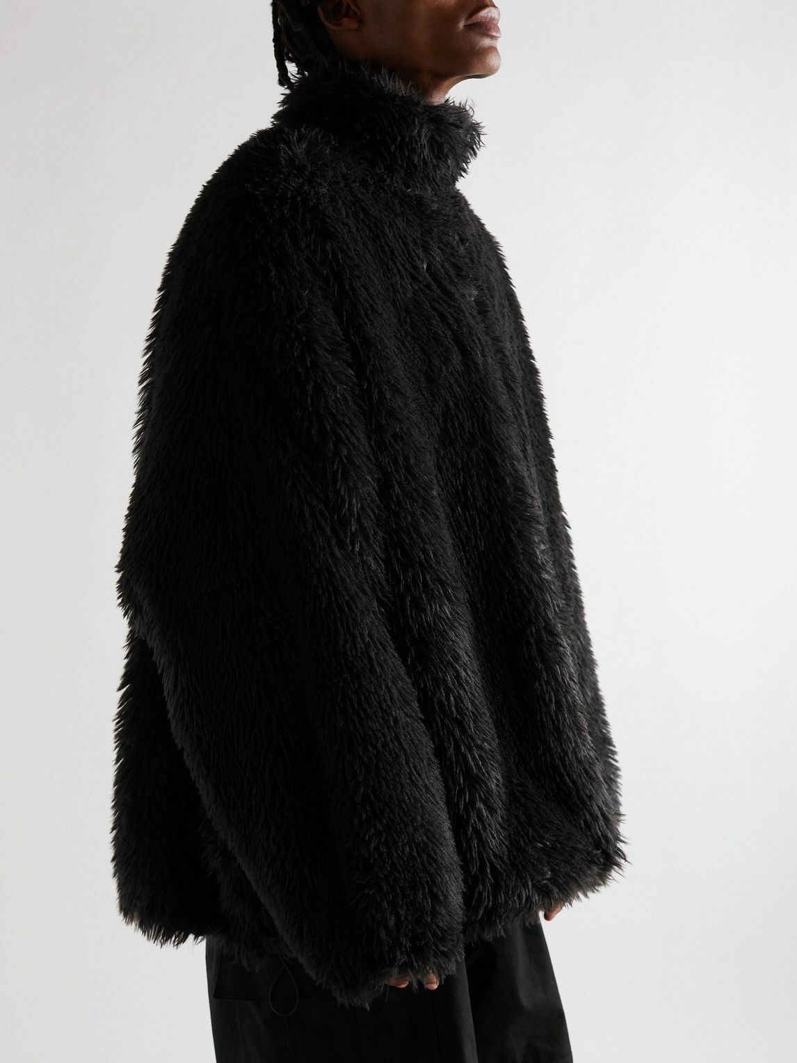 Balenciaga - Oversized Faux Fur Bomber Jacket - Black Balenciaga