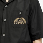 Alexander McQueen Men's Seal Logo Hawaiian Shirt in Black
