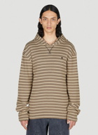 Acne Studios - Striped Hooded Sweatshirt in Brown