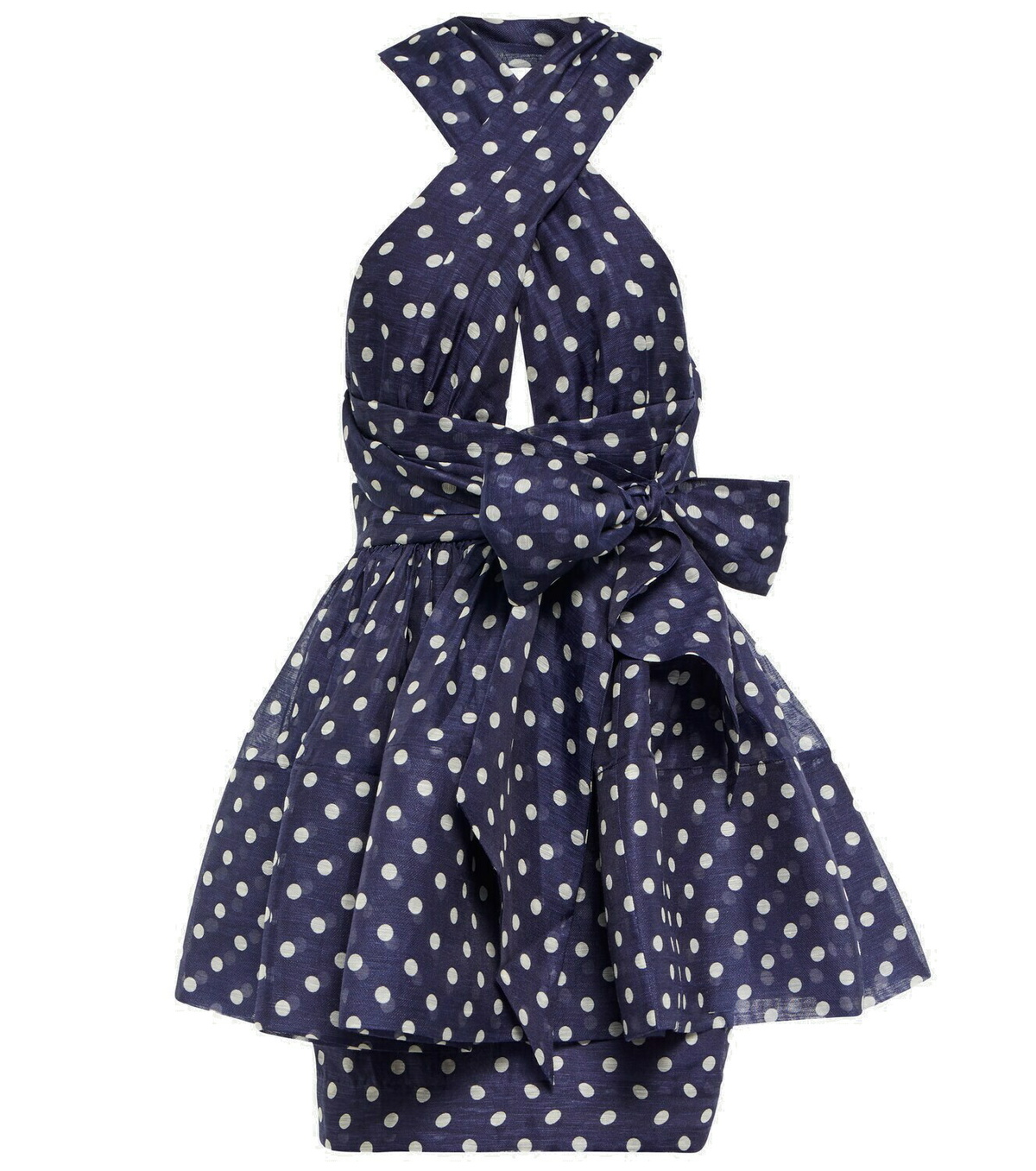 line and dot rianne dress Rylann Contrast Tie Detail Mini Dress Navy | Blue Polka | Navy | Blue Polka | Womens