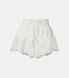 Zimmermann Mahon embroidered cotton shorts