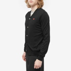 Comme des Garçons Play Men's Small Red Heart Cardigan in Black