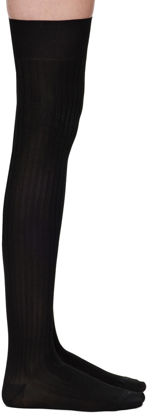 Photo: Swedish Stockings Black Ella Rib Over-Knee Socks