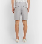 Hugo Boss - Slice Slim-Fit Cotton-Blend Jacquard Shorts - Light gray
