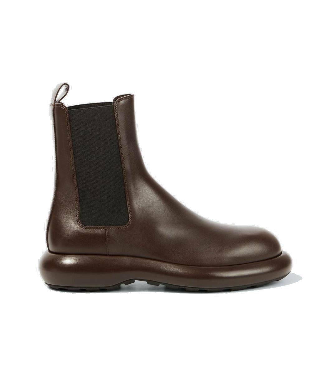 Jil Sander Green Leather Chelsea Boots Jil Sander