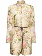 ZIMMERMANN Waverly Silk Printed Shirt Jumpsuit