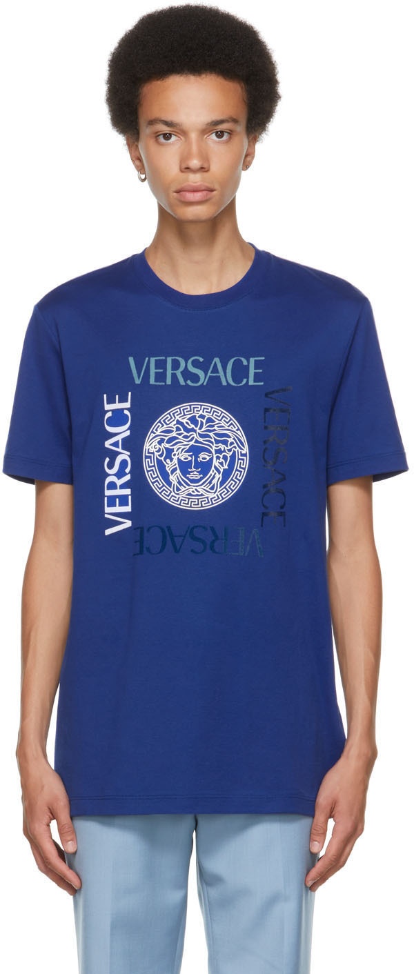 Surichinmoi Den aktuelle dvs. Versace Blue Medusa T-Shirt Versace