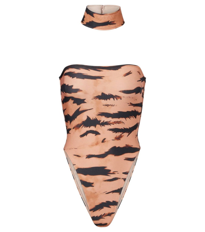 Photo: Adriana Degreas x Sabine Getty printed strapless swimsuit