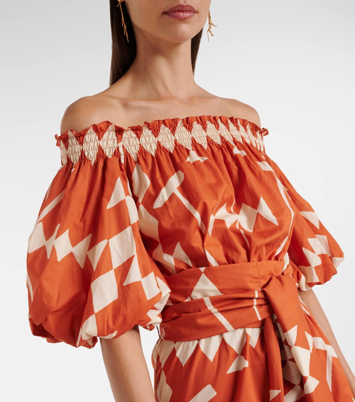 Johanna Ortiz Printed cotton poplin midi dress Johanna Ortiz