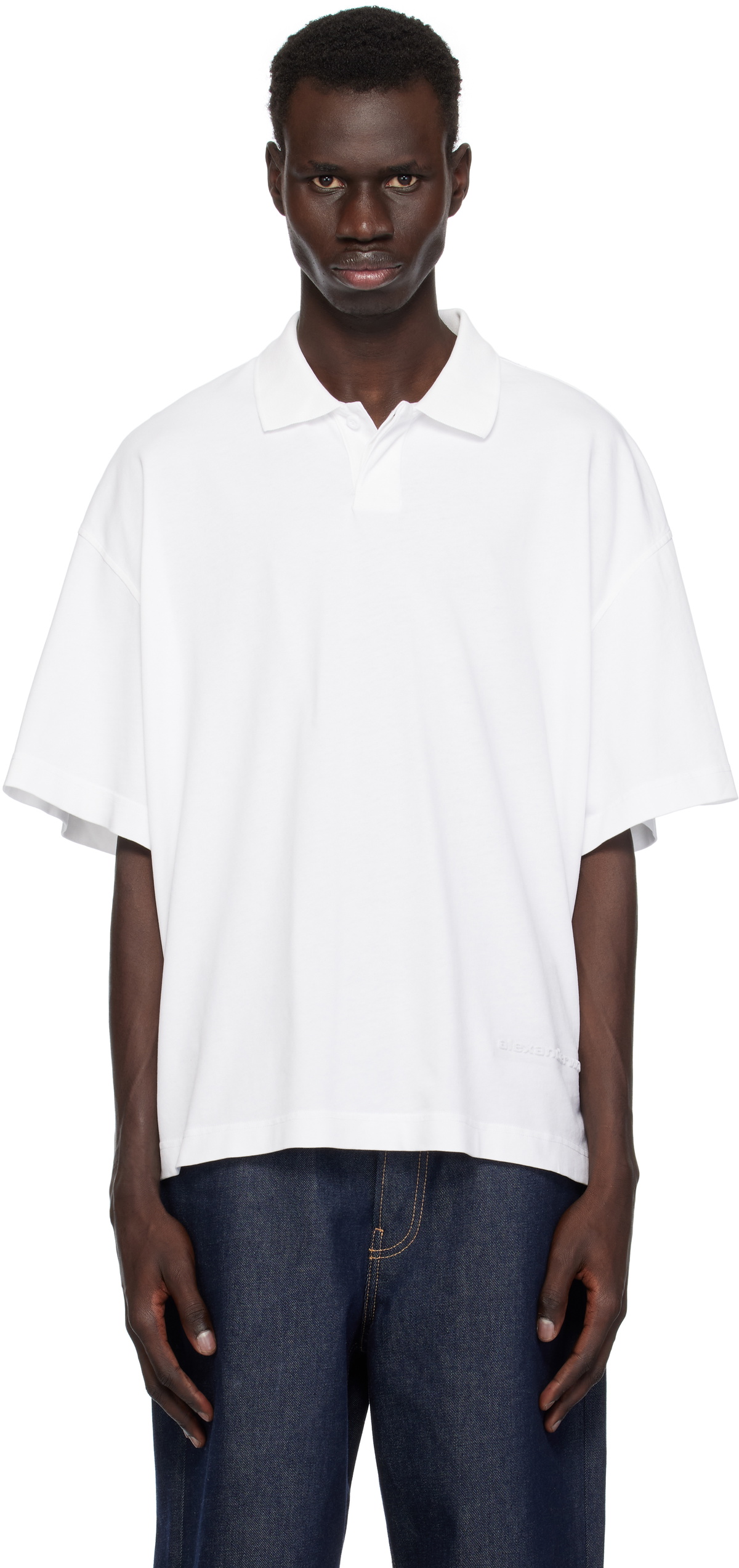 Alexander Wang White Short-Sleeve Polo Alexander Wang