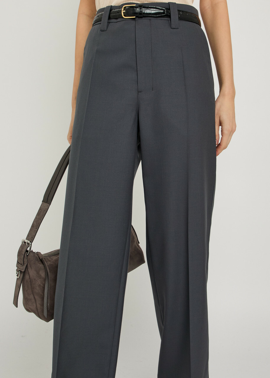 Lemaire Tailored Straight-leg Trousers Dark Grey