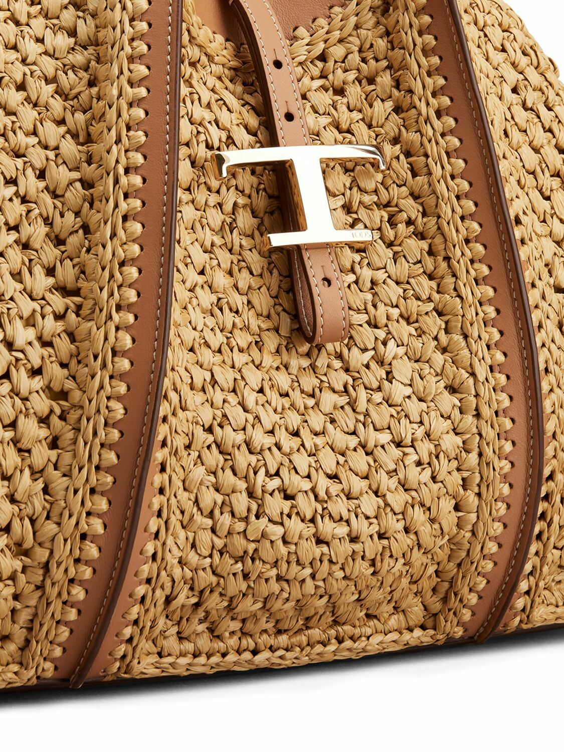 TOD'S Medium Crochet Raffia Shopping Bag Tod's