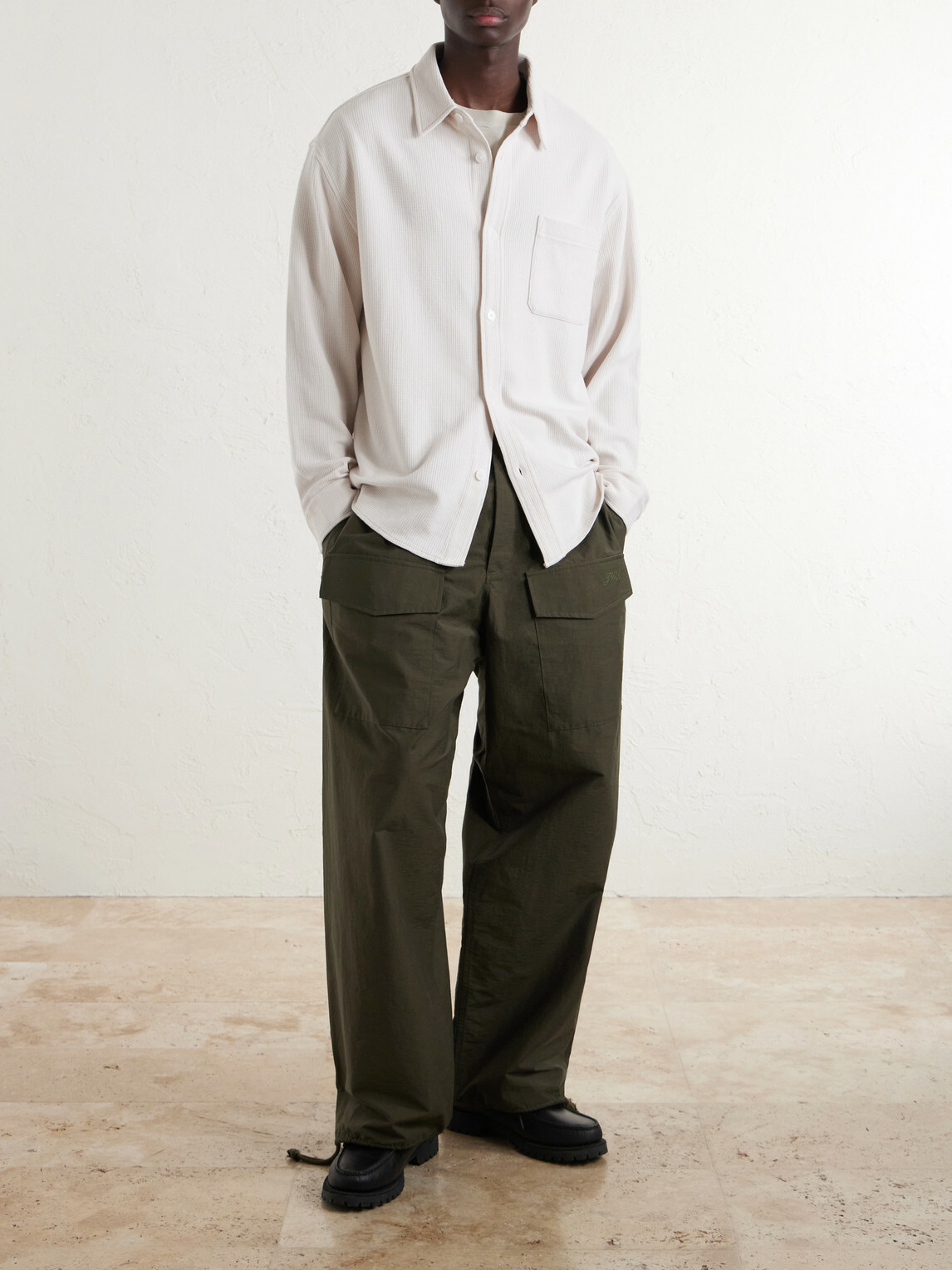 FRAME - Waffle-Knit Cotton Shirt - Neutrals