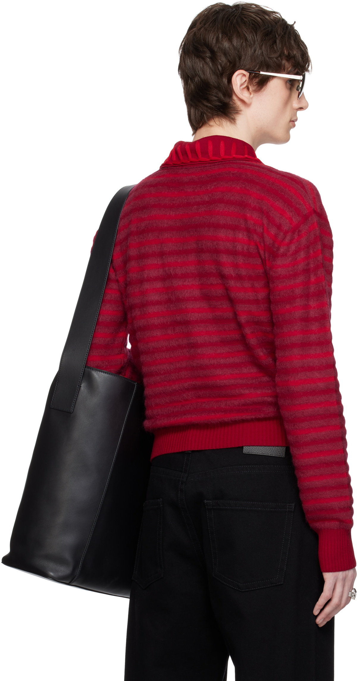 McQueen Red Stripe Knt Crop Polo
