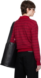 McQueen Red Stripe Knt Crop Polo