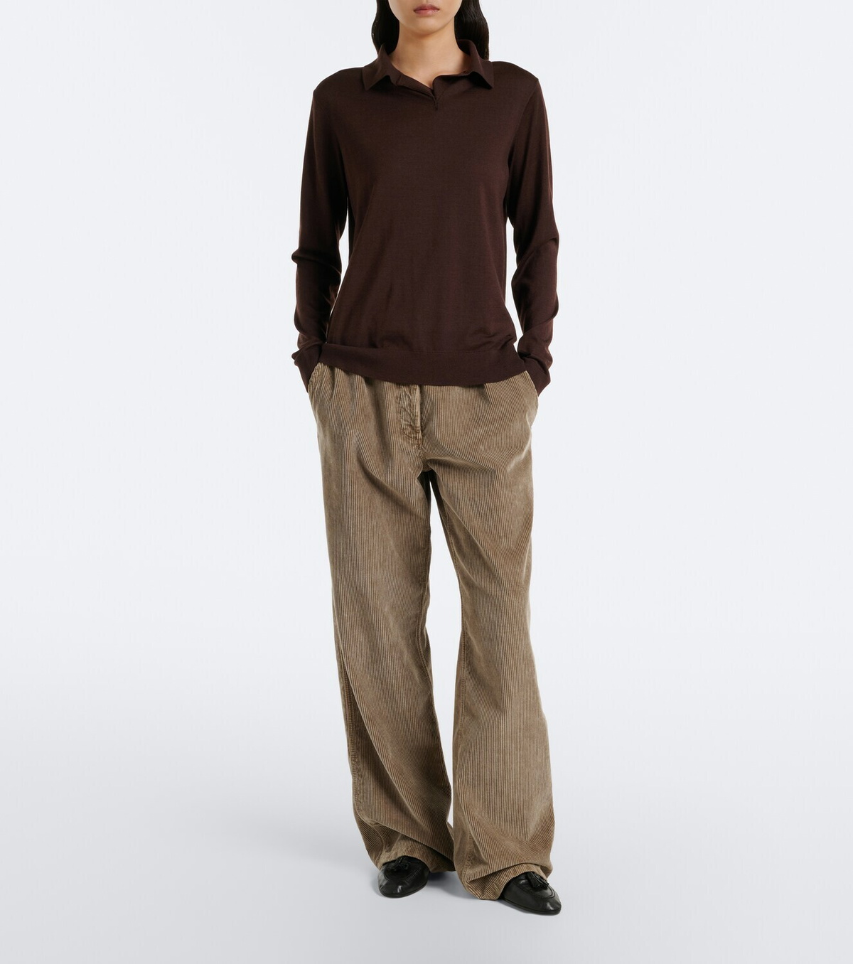The Row Pauli wool and silk polo sweater