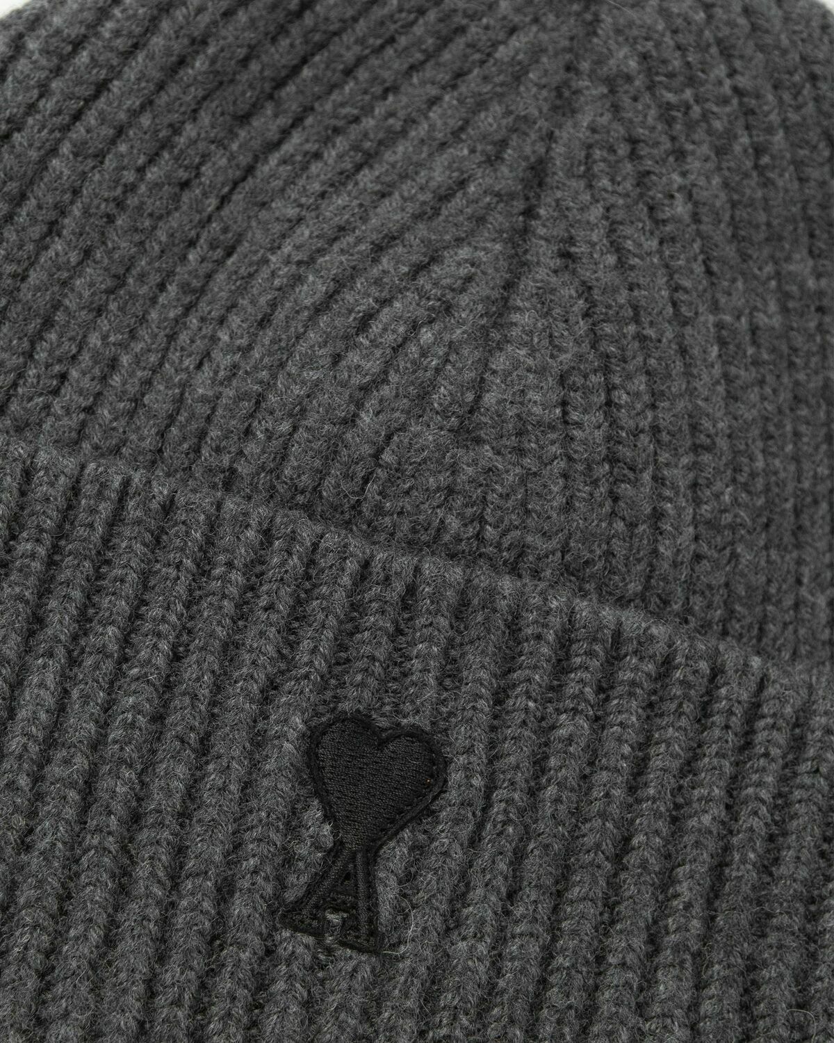 AMI Paris AMI DE COEUR BEANIE Grey Mens Beany