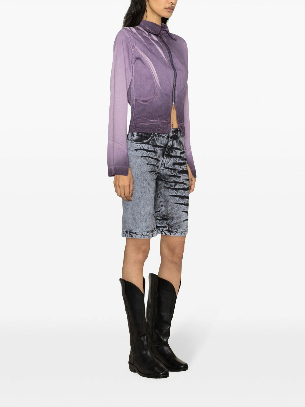 Masha Popova Purple Bleached Denim Jacket