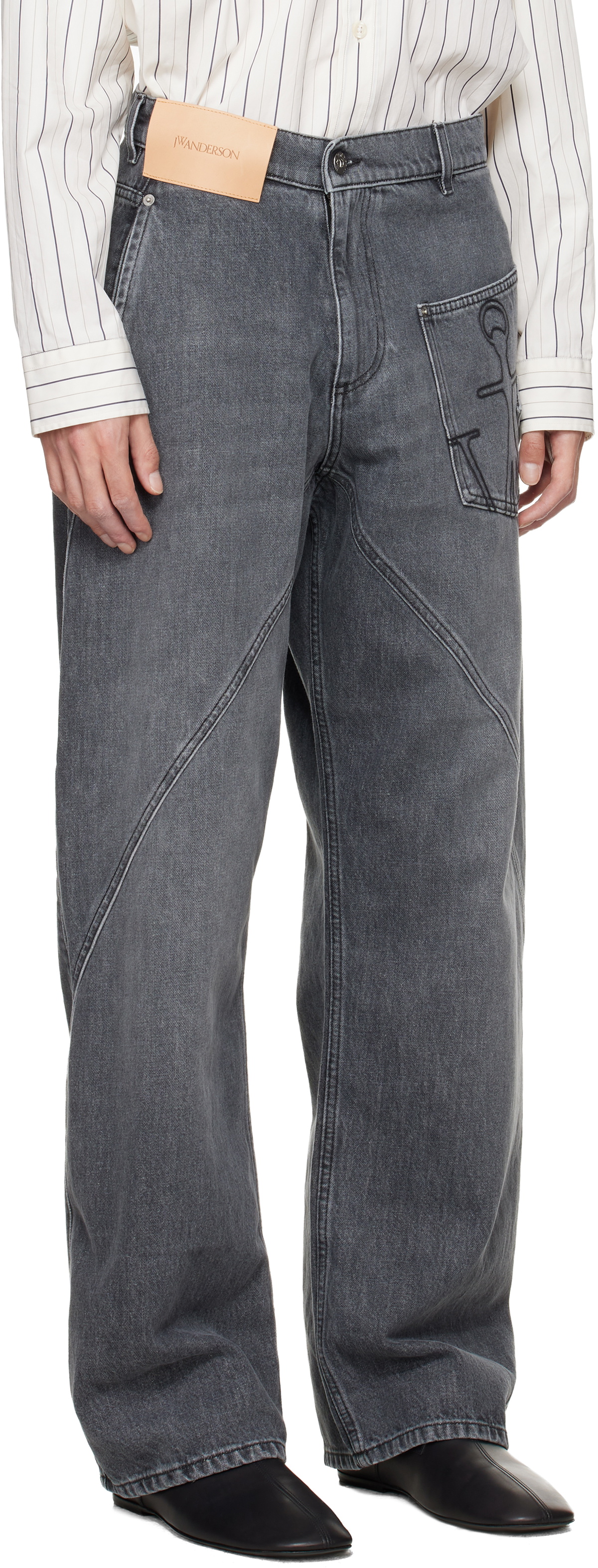 JW Anderson Gray Twisted Workwear Jeans