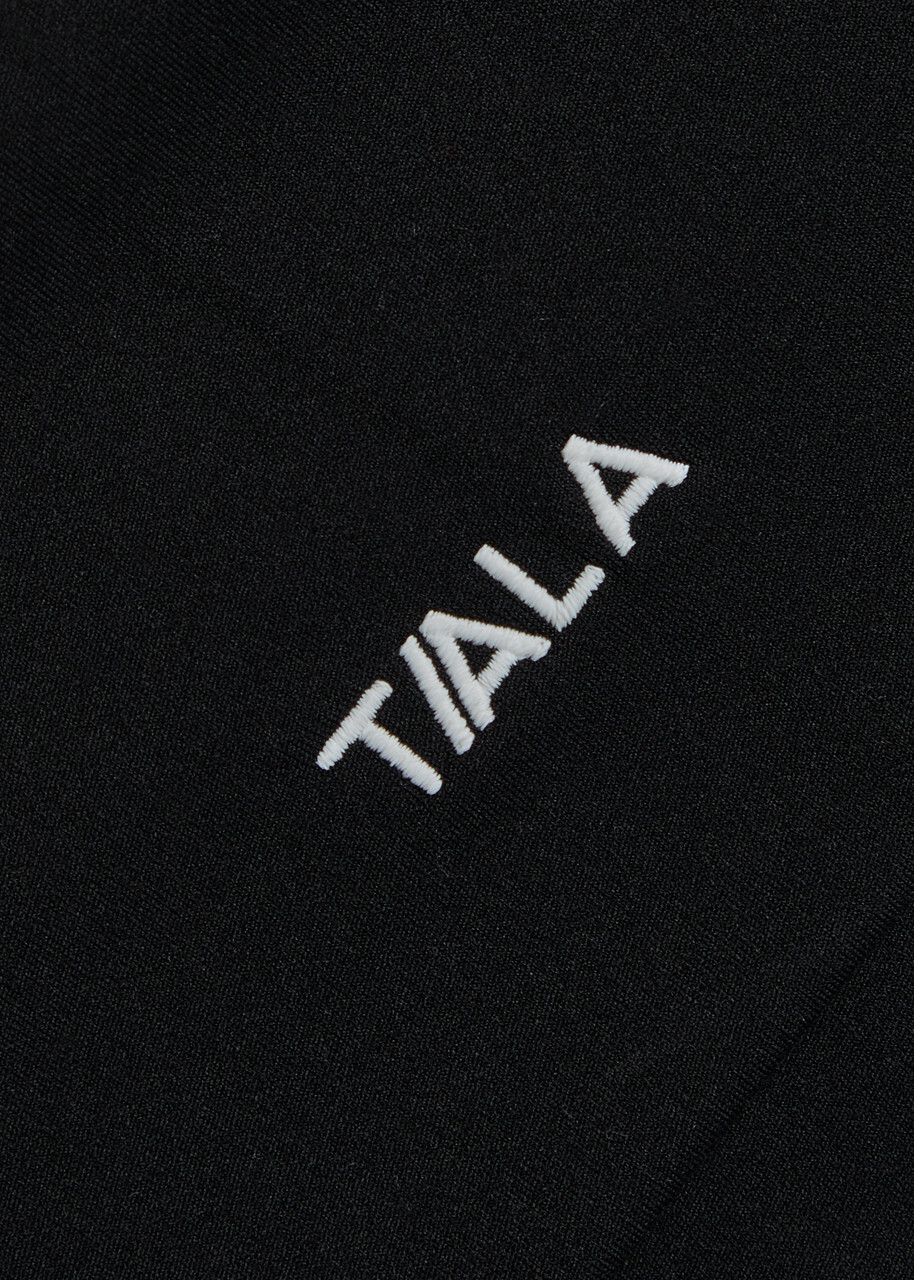 Tala Dayflex Fold-waist Flared Stretch-jersey Trousers Black