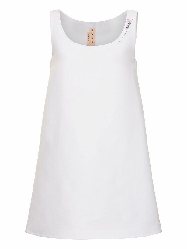 Photo: MARNI Cotton Cady Logo Mini Dress