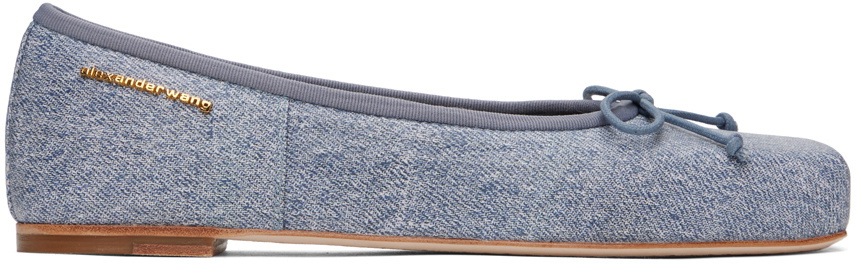 Alexander Wang Blue Billie Trompe-L'oeil Ballerina Flats