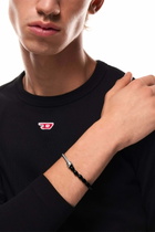 Diesel Black Agate Beaded Bracelet - Bracelets - Unisex - Silver