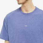 A.P.C. Men's A.P.C Kyle Central Logo T-Shirt in Violet