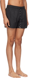Hugo Black Logo Patch Swim Shorts
