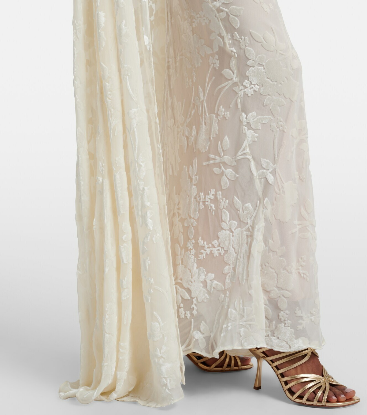 Rodarte Floral satin jacquard maxi skirt