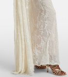 Rodarte Floral satin jacquard maxi skirt