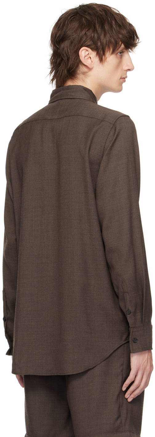 The World Is Your Oyster Brown Button Shirt