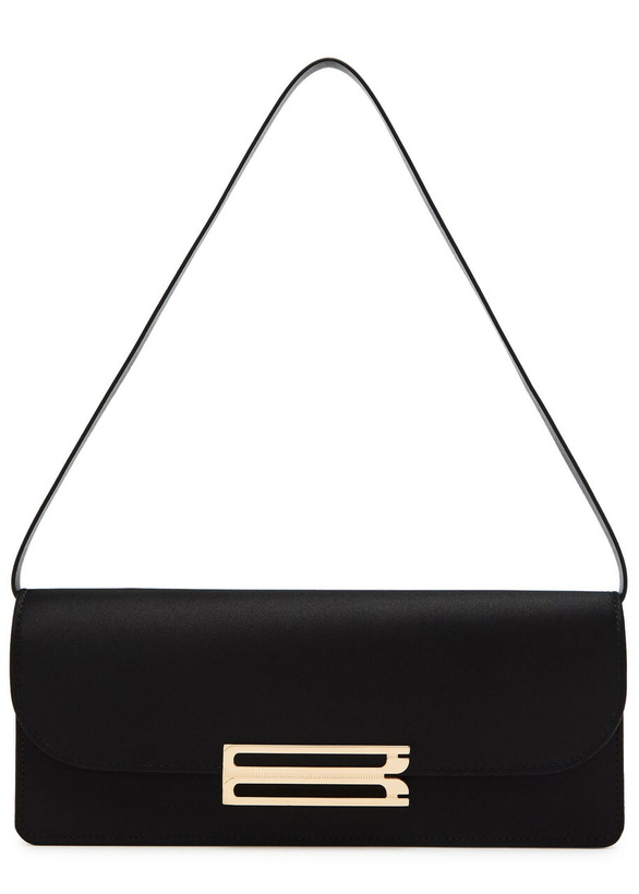 Photo: Victoria Beckham Dorian East-west Satin Clutch - Black - One Size