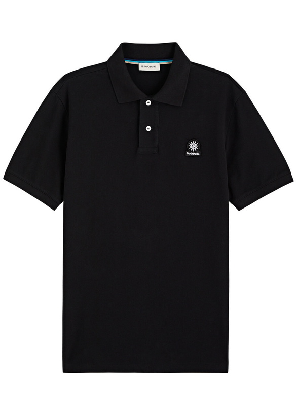 Photo: Sandbanks Logo Piqué Cotton Polo Shirt Black