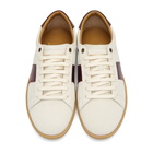 Saint Laurent White and Burgundy Court Classic SL/01 Sneakers