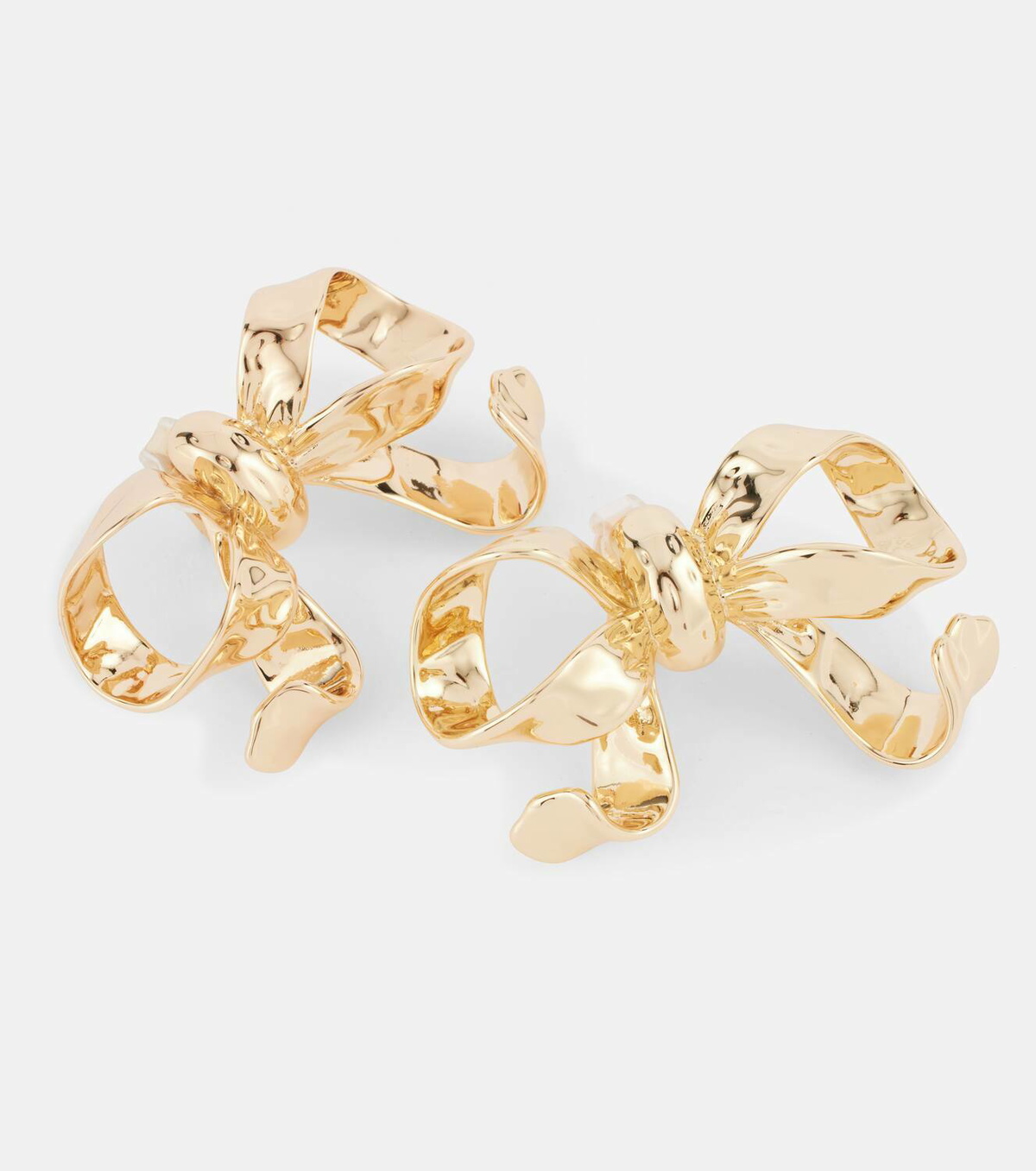 Self-Portrait Bow 18kt gold-plated earrings