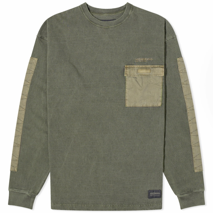 Photo: Neighborhood Men's Design Pigment Dyed T-Shirt in Olive Drab